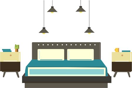 Натяжные потолки в спальне и гостиной